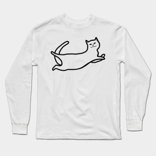 A cute little kitty with its belly exposed Long Sleeve T-Shirt